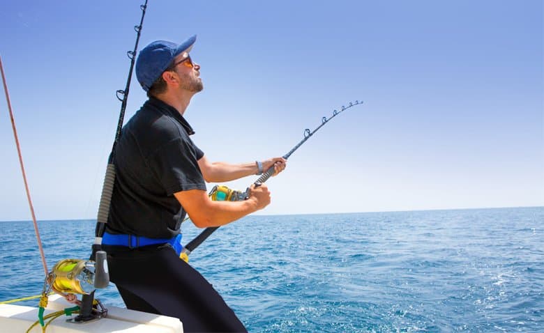 Guests on a fishing charter off Gibraltar